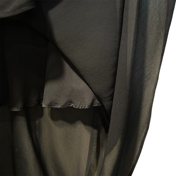 Anthropologie NWT Sheer Black Midi Skirt XL - Picture 6 of 7